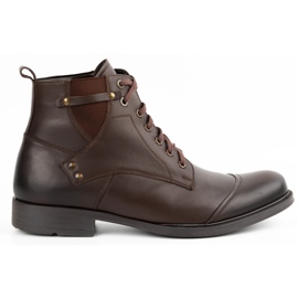 Olivier Botas de piel de invierno para hombre 7005KB marrón