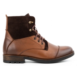 Olivier Botas de piel de invierno para hombre 7004KB marrón