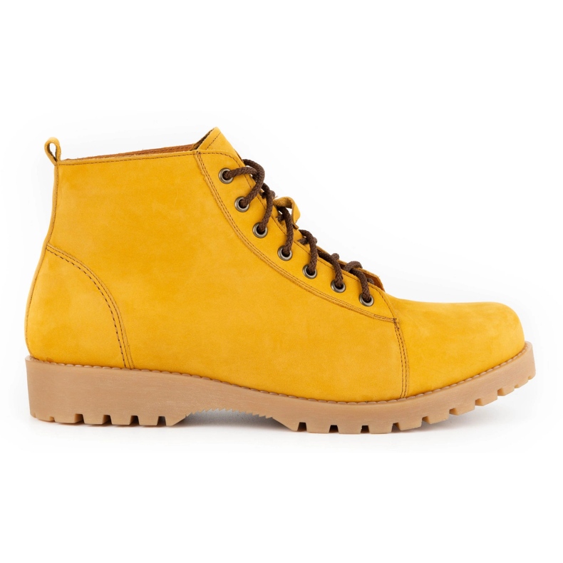 Olivier Botas de invierno para hombre en piel 7001KB camel nubuck amarillo