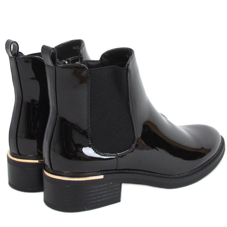 Botines Chelsea de mujer lacados Petit Black negro