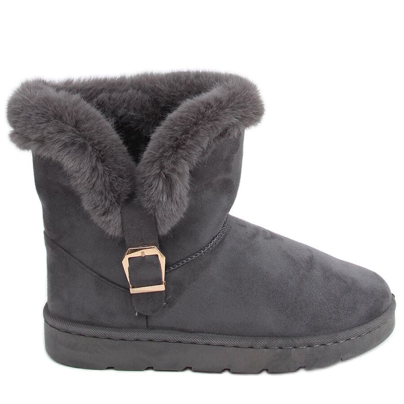 Botas de nieve para mujer con hebilla Wibo Grey gris