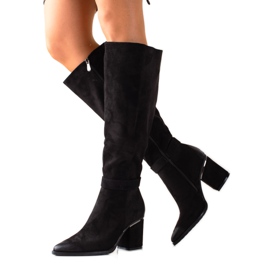 W. Potocki Botas negras de ante Potocki negro