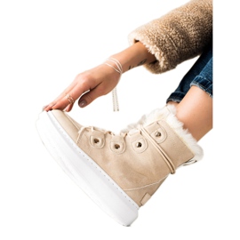 TRENDI Botas de nieve beige con estilo