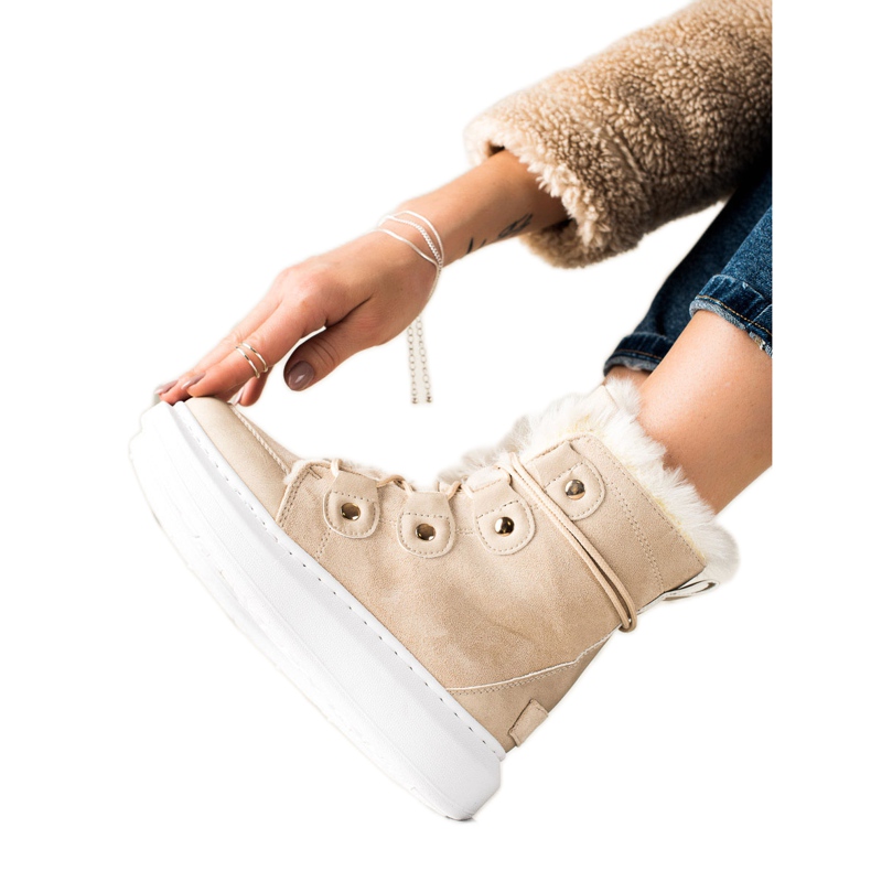 TRENDI Botas de nieve beige con estilo