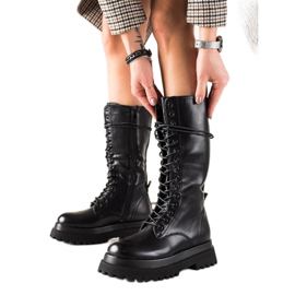 Seastar Botas altas con cuero ecológico negro