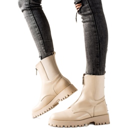TRENDI Botas abrigadas con cremallera beige
