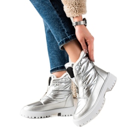 TRENDI Botas de nieve plateadas brillantes plata TRENDI Botas de nieve plateadas brillantes plata
