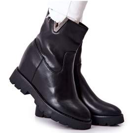 PG1 Botines negros con cuña oculta con emblema Tiver PG1 Botines negros con cuña oculta con emblema Tiver