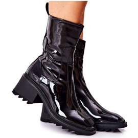 PM1 Botas de charol negras de tacón alto de Merelien negras negro
