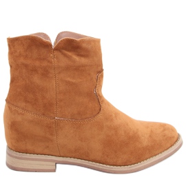 Botas con tacón de cuña de camello ciervo oculto marrón