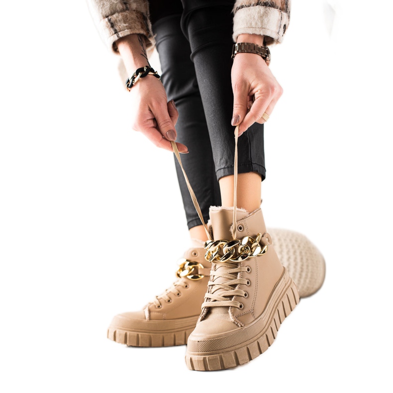 TRENDI Botas Calientes Zapatillas beige TRENDI Botas Calientes Zapatillas beige