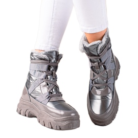 TRENDI Botas de nieve grises LT240g plata