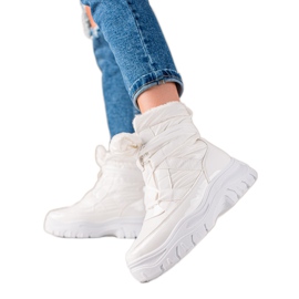 TRENDI Botas de nieve blancas relucientes blanco