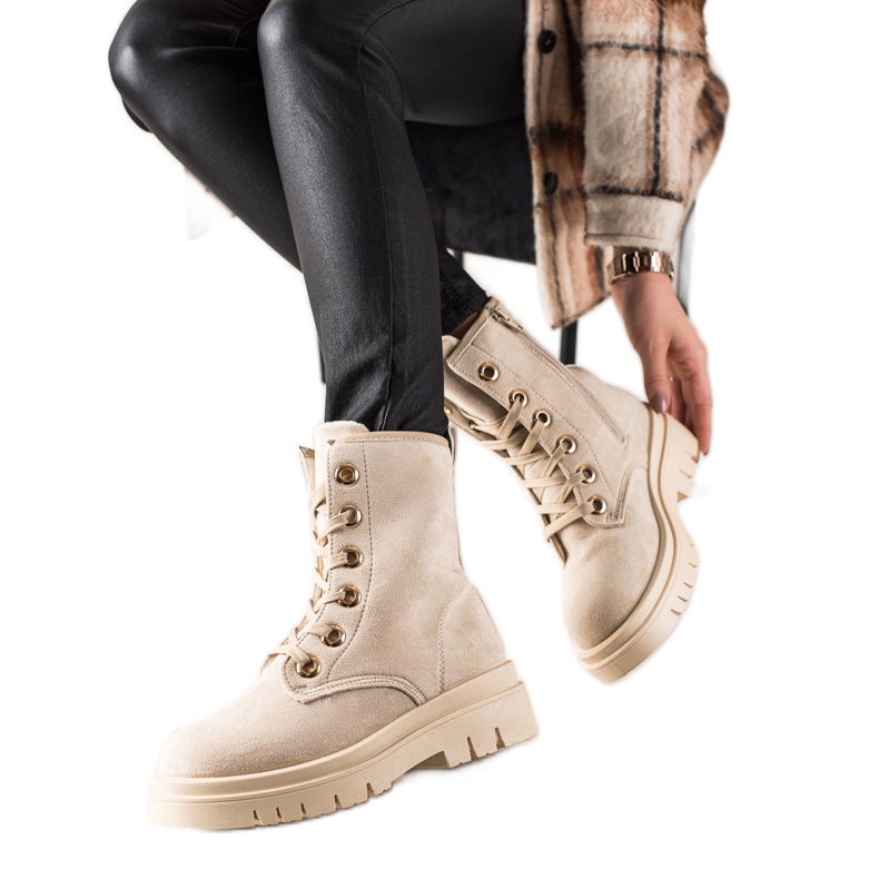 TRENDI Trappers de ante beige