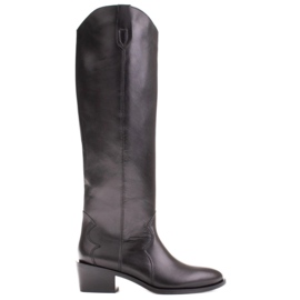 Marco Shoes Botas cowboy Iolanda con costuras decorativas negro