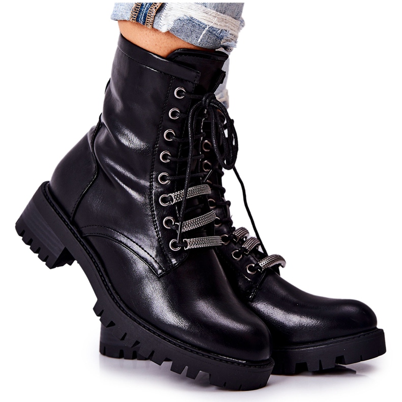 PE1 Botas de cuero negro Lilinth Warm