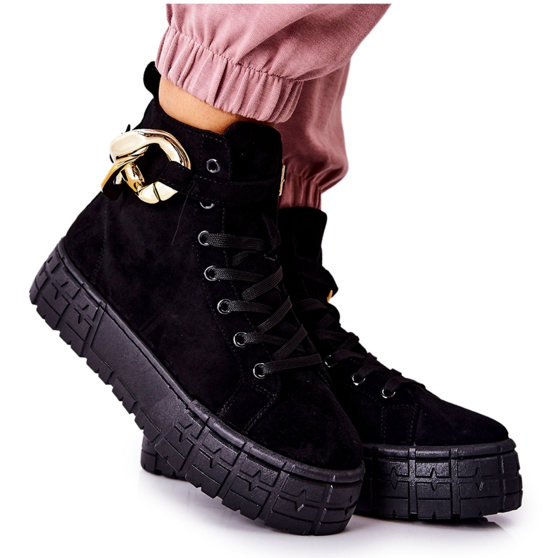 Zapatillas altas en la plataforma Evenia negra negro