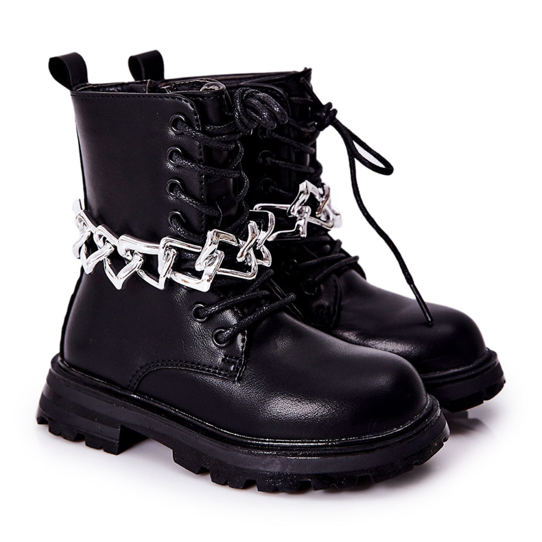 FR1 Botas Infantiles Negra Con Cadena negro FR1 Botas Infantiles Negra Con Cadena negro