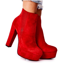 PS1 Botas de Ante de Tacón Alto Sarsea Roja rojo