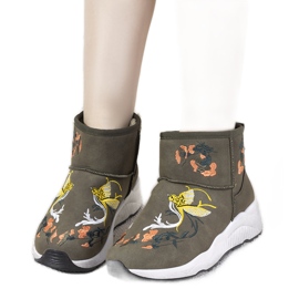 Botas de nieve verdes bordadas Jamil