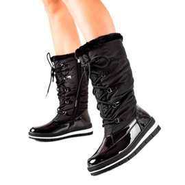 TRENDI Botas altas para la nieve con piel negro