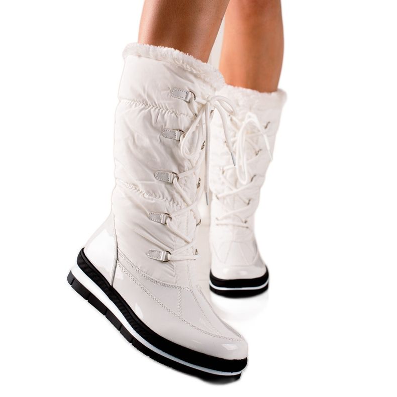 TRENDI Botas altas para la nieve con piel blanco