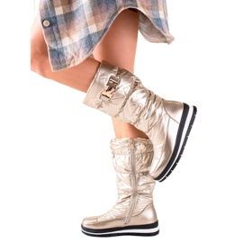 TRENDI Botas altas de nieve doradas dorado