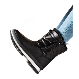 TRENDI Botas de nieve clásicas en la cremallera negro