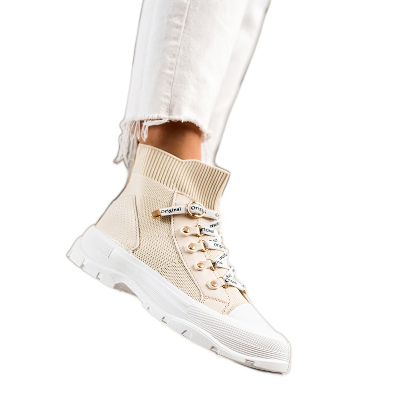 Goodin Zapatillas altas de moda beige