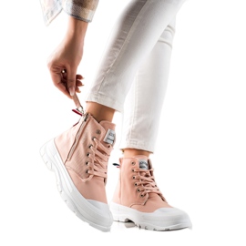 Goodin Zapatillas con cremallera decorativa rosa