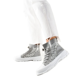 Goodin Zapatillas altas de moda blanco gris