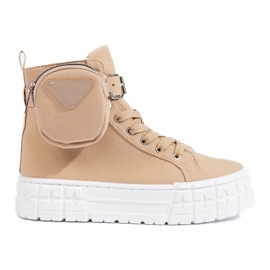Goodin Zapatillas en la plataforma con bolsillo beige Goodin Zapatillas en la plataforma con bolsillo beige