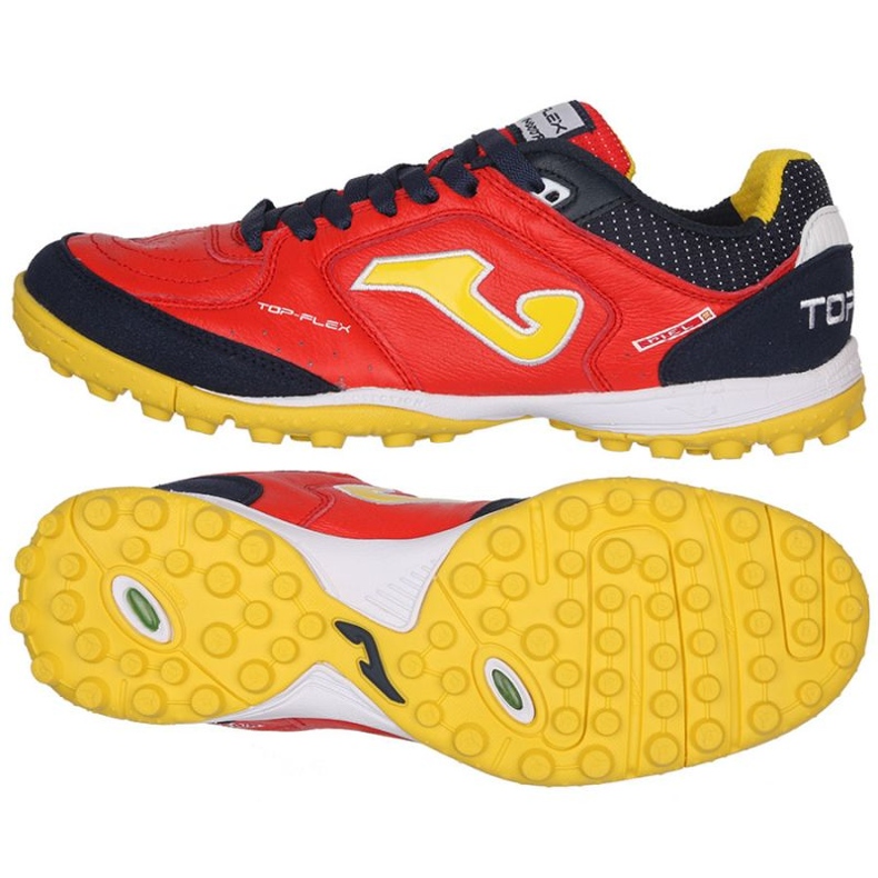 Zapatillas de fútbol Joma Top Flex 2106 Tf TOPW2106TF negro naranjas y tintos