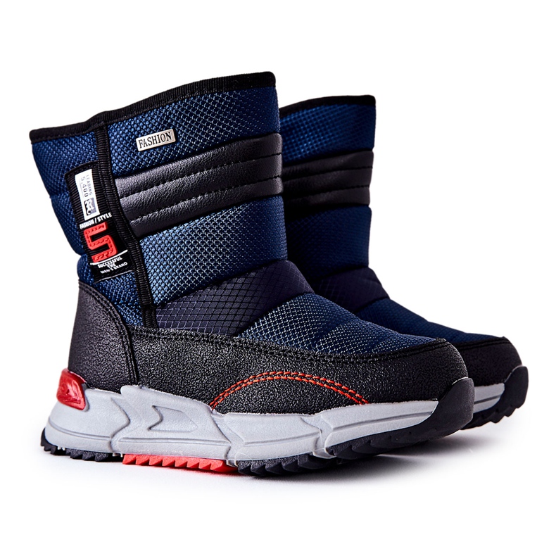 PJ2 Botas de nieve altas cálidas para niños Leoth azul marino negro