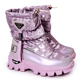 PJ2 Botas de nieve cálidas para niños con cremallera Violet Cleome púrpura