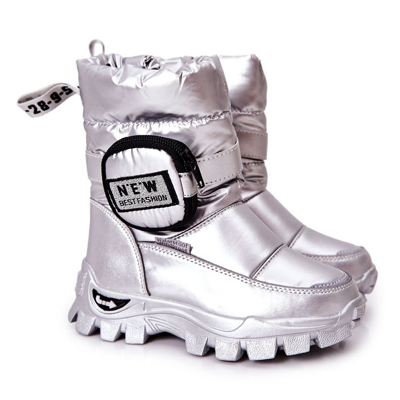 PJ2 Botas de nieve cálidas para niños con riñón plateado Nereyda plata