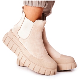 PH1 Botines de ante en una plataforma Jennily beige