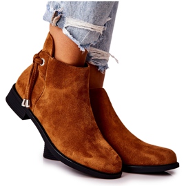 Botas Numbero de ante camel para mujer marrón