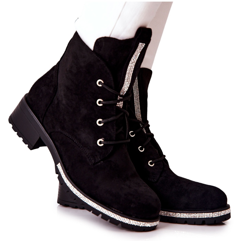 Botas cálidas de gamuza Grecia negras negro