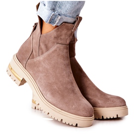 PA2 Botas cálidas con un corte Cappucino Tanya beige