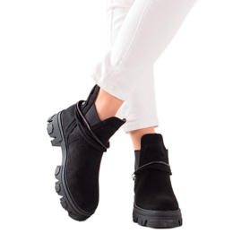 Goodin Botas sin cordones con rayas decorativas negro