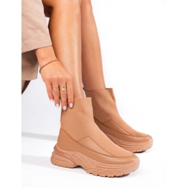 Seastar Botas sin cordones con calcetín marrón