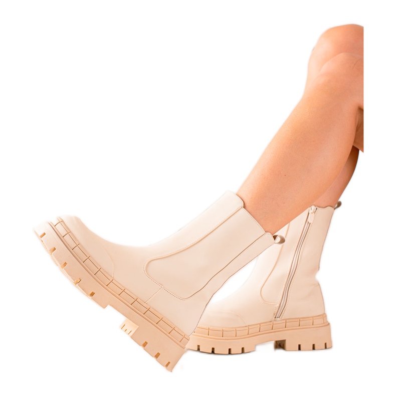 Seastar Botas altas con cuero ecológico beige