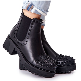 PG1 Botas negras Comonis Jodhpur con jets negro PG1 Botas negras Comonis Jodhpur con jets negro