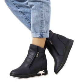 Botas de mujer azul marino en la cuña Edmee