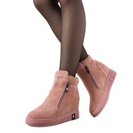 Botas de mujer rosa en la cuña Brousse