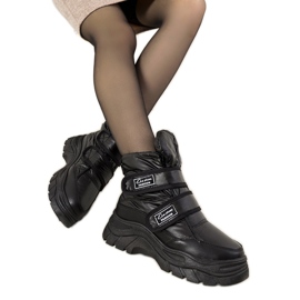 Botas de nieve negras con cierre de velcro Comforte negro