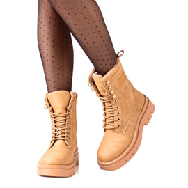 TRENDI Botas de montaña clásicas marrones beige