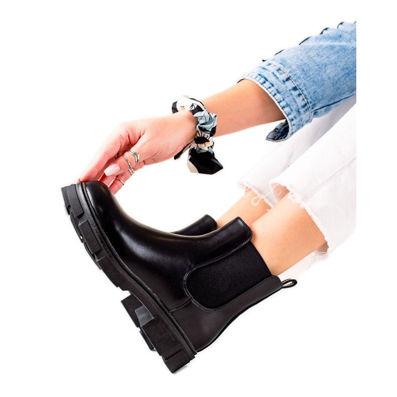 Ideal Shoes Botas Chelsea cálidas negro