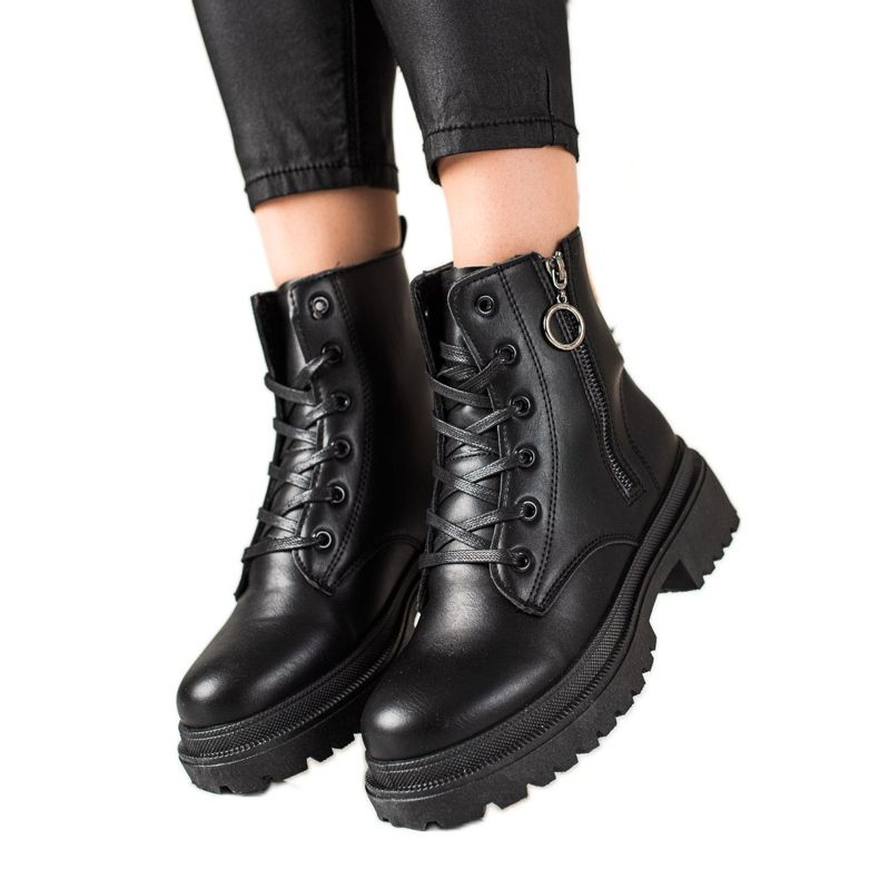 TRENDI Tramperos negros con cremallera TRENDI Tramperos negros con cremallera